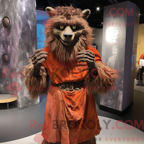 Personnage Mascotte Redbrokoly D Un Céleri Rouge Habillé D Un Coupe Vent Et De Montres