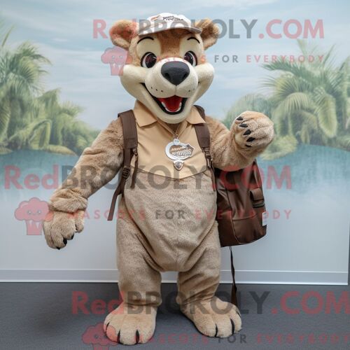 Personnage Mascotte Redbrokoly D Une Vache Holstein Crème Habillée D Un Débardeur Et De Colliers