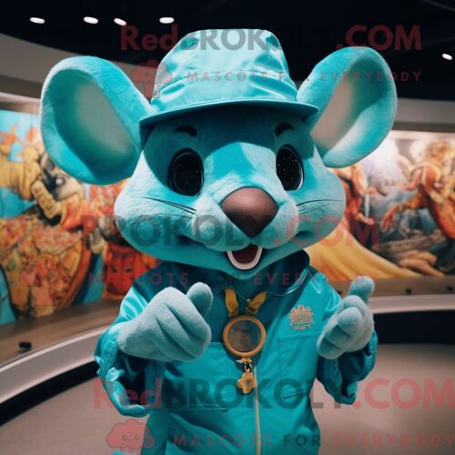 Personnage Mascotte Redbrokoly D Un Chinchilla Beige Habillé D Une Jupe Et De Bérets