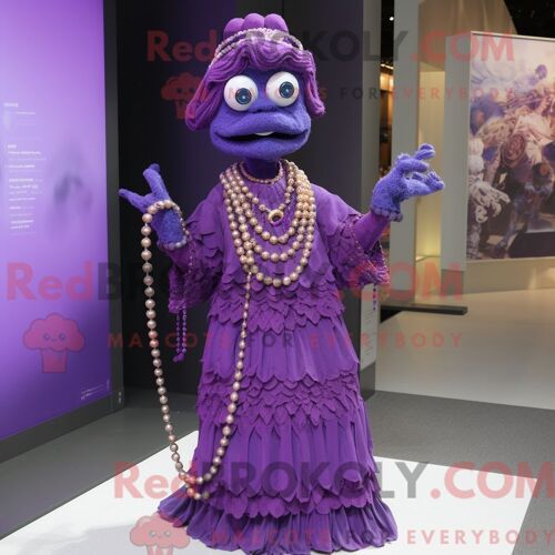 Personnage Mascotte Redbrokoly D Une Sirène Lavande Habillée D Un Bikini Et De Bandeaux