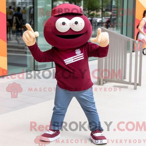 Personnage Mascotte Redbrokoly D Un Chapeau De Lutin Cyan Habillé D Un Pantalon Et De Clips Pour Écharpe