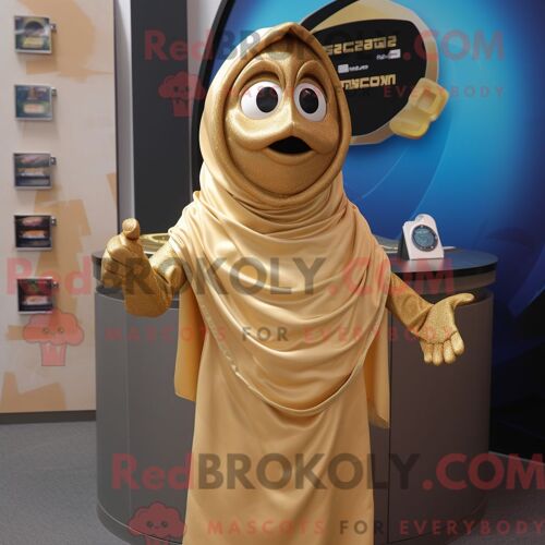 Personnage De Costume De Mascotte Redbrokoly Gyro Doré Habillé D Un Débardeur Et D Épingles À Châle