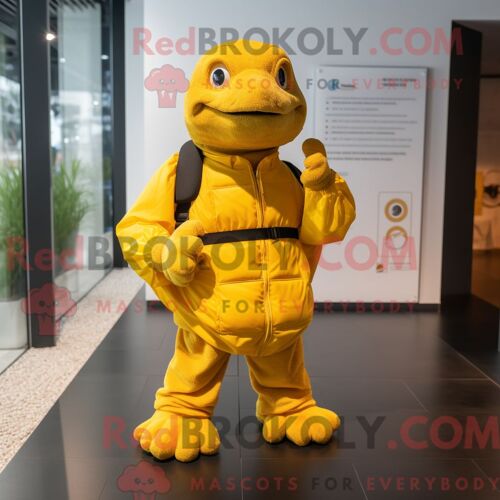 Personnage Mascotte Redbrokoly D Un Lutin Vert Habillé D Une Veste En Cuir Et De Porte-Clés