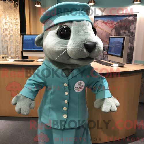 Personnage Mascotte Redbrokoly D Un Garde Royal Britannique Turquoise Habillé D Une Mini Jupe Et De Porte-Clés