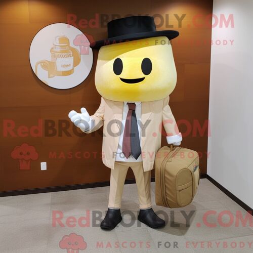 Personnage Mascotte Redbrokoly D Un Zèbre Jaune Habillé D Une Jupe Portefeuille Et De Bérets