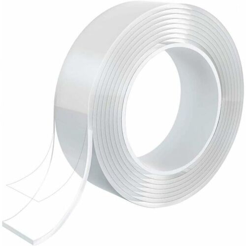 Nano Tape, Ruban Adhesif Nano Reutilisable, Transparent Traceless Double-Face, Lavable et Resistant pour Les Articles a Coller, 2mm x 3cm x 5m goodnice