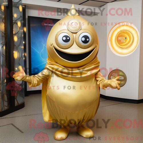 Personnage De Costume De Mascotte Redbrokoly Gyro Doré Habillé D Un Débardeur Et D Épingles À Châle