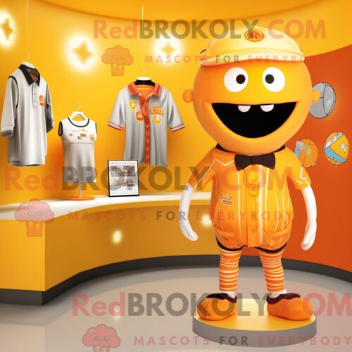 Costume De Mascotte Redbrokoly De Personnage Orange Doré Habillé D Un Maillot De Bain Et De Cravates