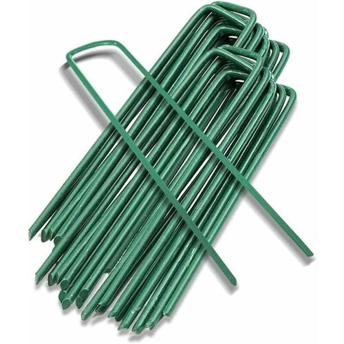 Piquets De Jardin Piquet Fixation Tente Sol Cheville Agrafes Jardinage Pour Fixer Toile Paillage Cloture Barriere Contre Filets Camping Gazon Artificiel,20piece, Vert, 15x3 Goodnice