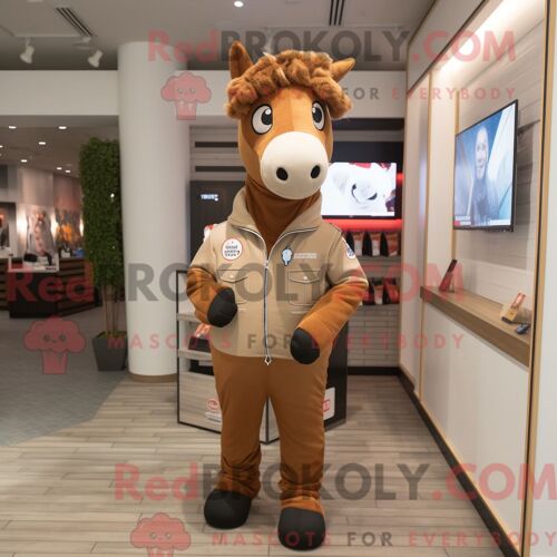 Costume Mascotte Redbrokoly De Grenade Beige Personnage Habillé Avec Un Body Et Des Lunettes De Soleil