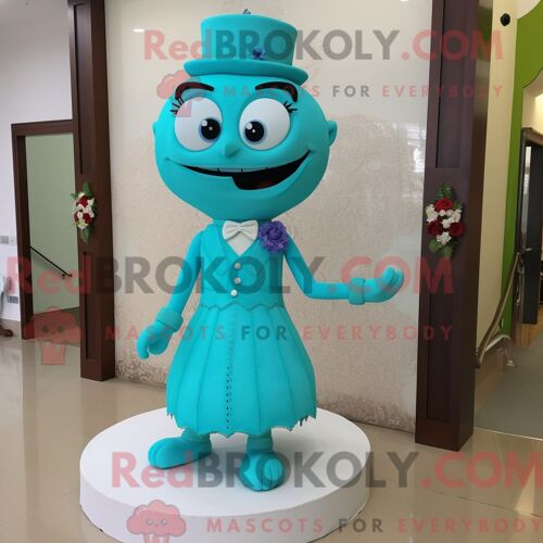 Mascotte Redbrokoly De Loup-Garou Vert Citron Personnage Habillé Avec Un Pantalon Chino Et Des Pinces Pour Écharpe