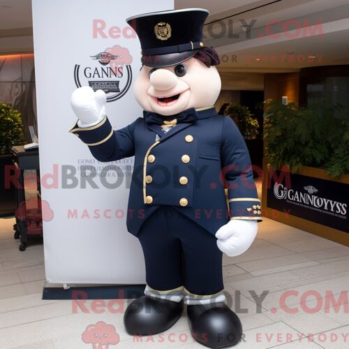 Costume Mascotte Redbrokoly Guinness Bleu Marine Habillé D Un Blazer Et De Porte-Clés