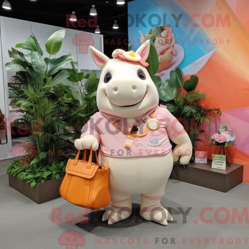 Personnage Mascotte Redbrokoly D Un Ogre Blanc Habillé D Une Jupe Longue Et De Bracelets