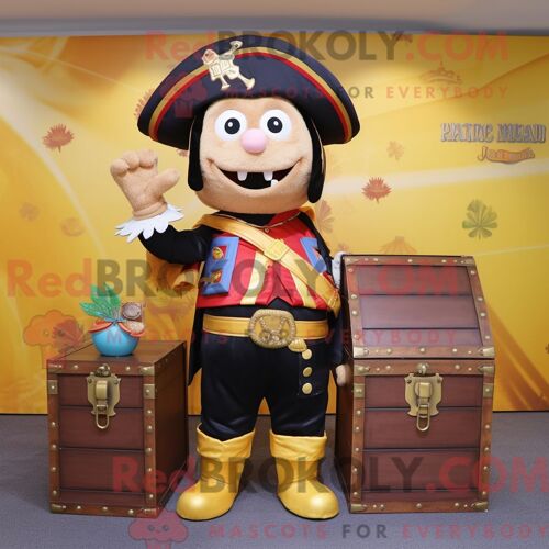 Personnage De Costume De Mascotte Redbrokoly De Coffre Au Trésor Habillé Avec Des Leggings Et Des Ceintures