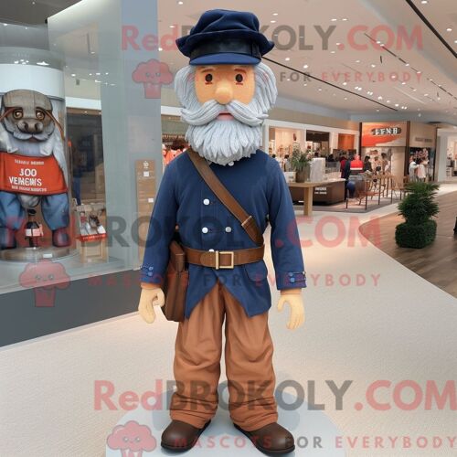 Personnage Mascotte Redbrokoly D Un Soldat De La Guerre Civile Habillé D Un Polo Et De Porte-Clés