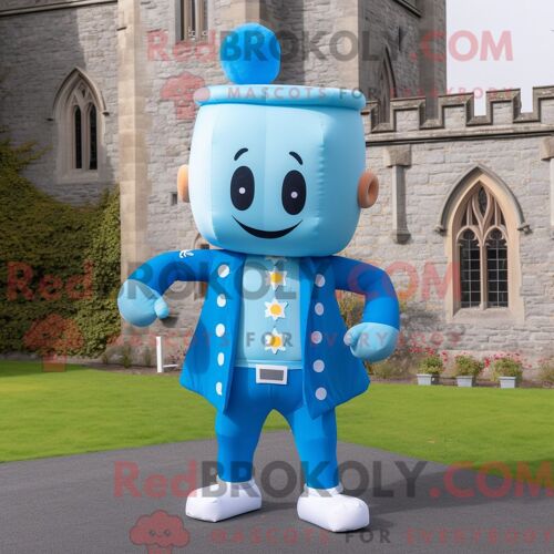 Personnage Mascotte Redbrokoly D Une Bae Cyan Habillée D Une Maxi Jupe Et De Montres Bracelet