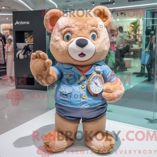 Personnage De Costume De Mascotte Redbrokoly De Hot Dog Habillé Avec Un Jean Et Des Ceintures De Smoking