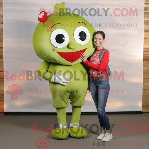 Personnage Mascotte Redbrokoly D Olive Arrow Of Love Habillé D Un Mom Jeans Et De Bracelets De Cheville