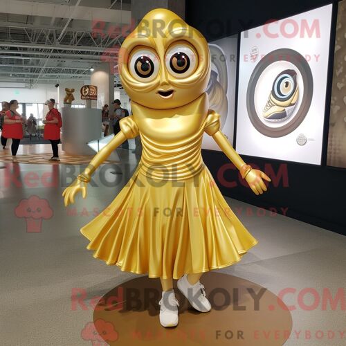 Personnage Mascotte Redbrokoly D Un Fileur En Plaque D Or Habillé D Une Robe Et De Lacets De Chaussures