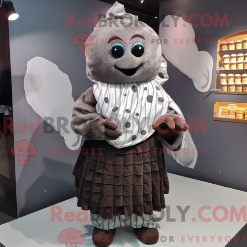 Personnage Mascotte Redbrokoly D Un Mouton Bleu Ciel Habillé D Une Chemise En Popeline Et D Épingles À Chapeau