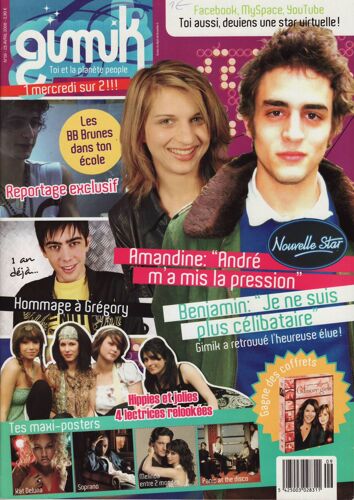 Gimik (Edition Belge) / 23-04-2008 N°9 : Grégory Lemarchal (1p) - Benjamin Siskou (1p)