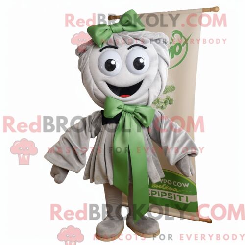 Personnage Mascotte Redbrokoly D Une Grenade Rouille Habillée D Une Robe Droite Et De Porte-Documents