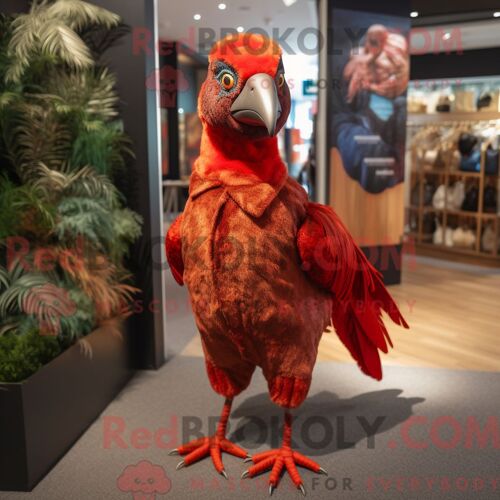 Personnage Mascotte Redbrokoly D Un Coffre Au Trésor Orange Habillé D Un Bermuda Et De Bracelets