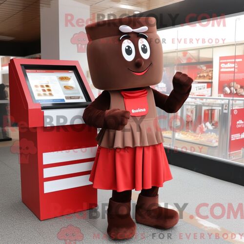 Personnage Mascotte Redbrokoly D Un Gant De Baseball Doré Habillé D Un Gilet Et De Sacs À Dos