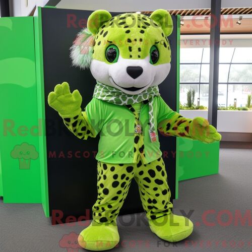 Personnage Mascotte Redbrokoly D Un Dragon De Komodo Blanc Habillé D Une Combishort Et De Bérets