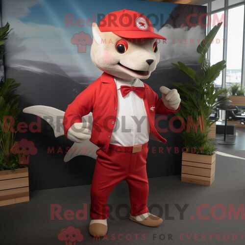Personnage Mascotte Redbrokoly D Un Pop Corn Marine Habillé D Une Combinaison Et De Lacets De Chaussures