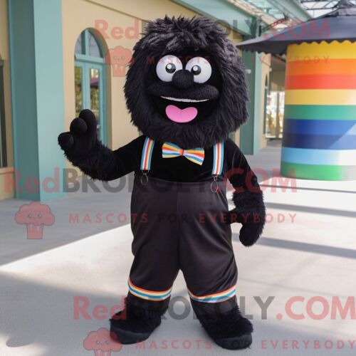 Costume Mascotte Redbrokoly De Black Candy Personnage Habillé Avec Un Pantalon Et Des Cravates En Velours Côtelé
