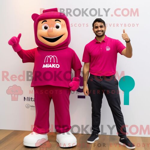 Personnage Mascotte Redbrokoly D Un Singe Pêche Habillé D Un Débardeur Et De Broches