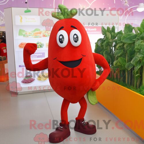Personnage Mascotte Redbrokoly D Un Bouquet De Trèfles Orange Habillé D Un Pantalon Capri Et De Cravates