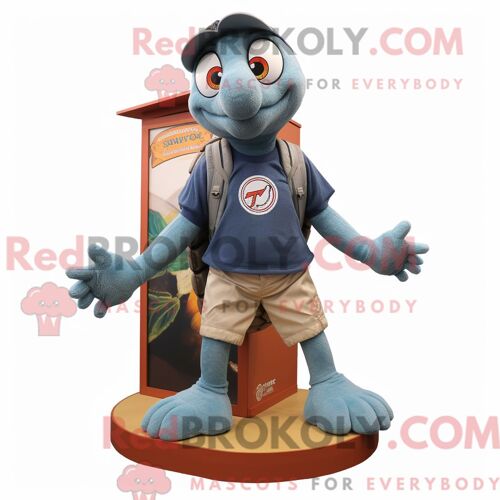 Costume Mascotte Redbrokoly De Tortue Grise Personnage Habillé D Un Short En Jean Et De Lacets De Chaussures