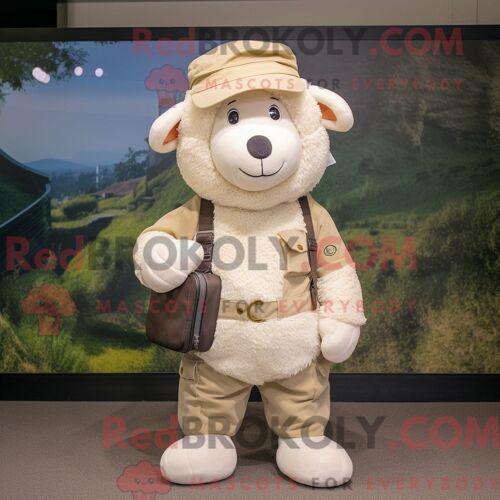 Personnage De Costume De Mascotte Redbrokoly De Poulet Tandoori Habillé Avec Une Veste De Costume Et Des Sacs À Main