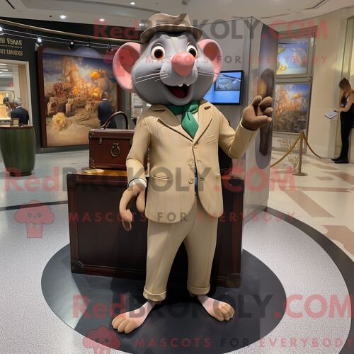 Personnage Mascotte Redbrokoly D Une Ratatouille Bronzée Habillée D Un Pantalon De Costume Et D Un Porte-Monnaie