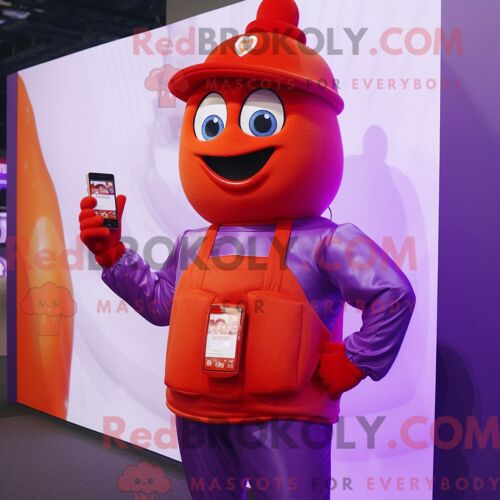 Personnage Mascotte Redbrokoly D Une Table De Ping-Pong Noire Habillée D Un Pantalon De Yoga Et De Bonnets