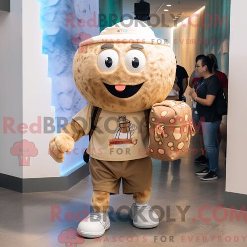 Personnage Mascotte Redbrokoly D Une Soupe Miso Vert Citron Habillé D Un Jeans Flare Et De Portefeuilles