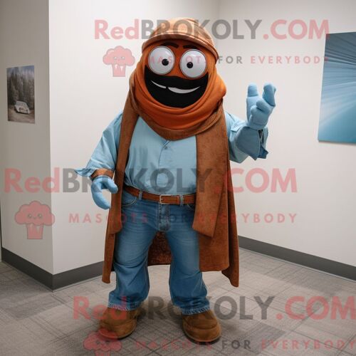 Costume De Mascotte Redbrokoly D Orang-Outan Beige Personnage Habillé D Une Parka Et D Épingles À Cheveux