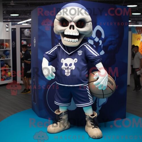Costume Mascotte Redbrokoly De Crâne De Marine Personnage Habillé D Un Short Et De Coussinets De Pieds