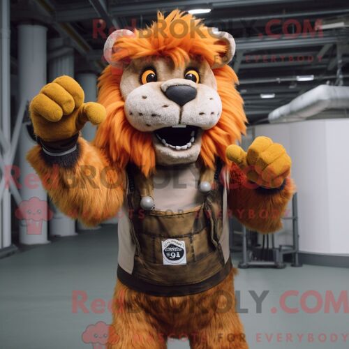 Personnage De Costume De Mascotte Redbrokoly De Pâtes Au Pesto De Lavande Habillé Avec Un Short Et Des Gants