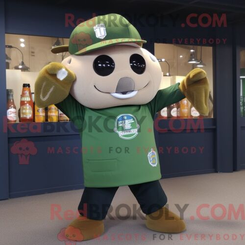 Costume De Mascotte Redbrokoly De Faucon Orange Habillé D Une Jupe Longue Et De Sacs Messager