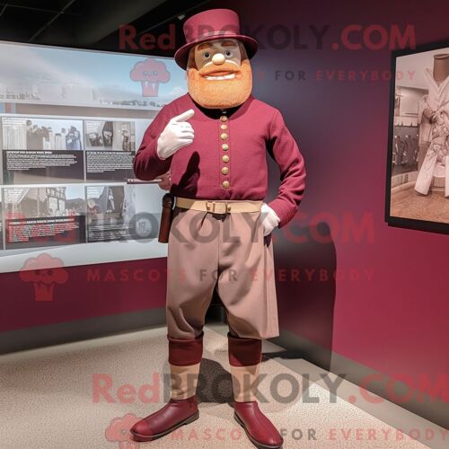 Costume De Mascotte Redbrokoly De Soldat De L Armée Blanche Personnage Habillé D Un Gilet Et D Épinglettes