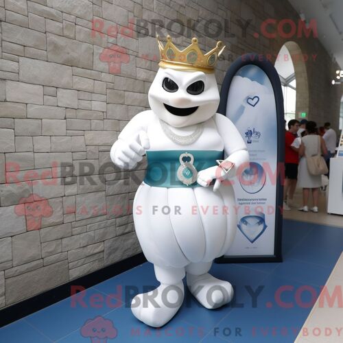 Costume De Mascotte Redbrokoly De Château Irlandais Blanc Personnage Habillé D Un Maillot De Bain Une Pièce Et De Montres-Bracelets