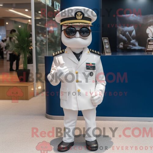 Costume De Mascotte Redbrokoly De Ramen Bleu Marine Habillé D Une Robe Longue Et D Un Porte-Monnaie