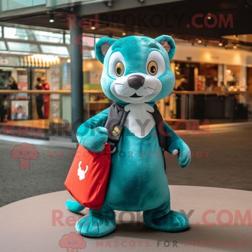 Costume Mascotte Redbrokoly De Ballon De Rugby Noir Personnage Habillé D Un Coupe-Vent Et De Pochettes De Costume