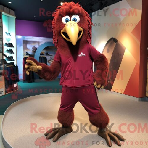 Costume De Mascotte Redbrokoly De Chauve-Souris Rose Habillé D Une Jupe Circulaire Et De Colliers