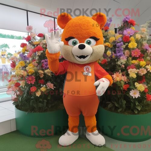 Costume De Mascotte Redbrokoly De Vache Hereford Argentée Habillé D Un Cardigan Et D Un Porte-Monnaie