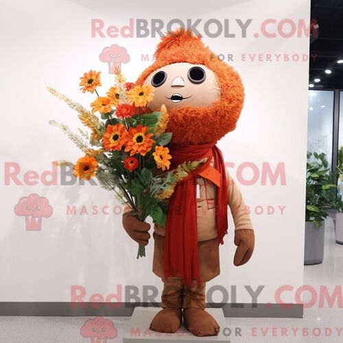 Costume De Mascotte Redbrokoly De Soldat De L Armée Grise Personnage Habillé Avec Une Jupe Plissée Et Des Pinces À Cheveux