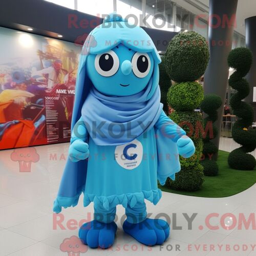 Costume De Mascotte Redbrokoly Du Drapeau Irlandais Bleu Ciel Personnage Habillé Avec Une Couverture Et Des Foulards